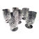 6 water glasses or large crystal wine glasses with a crosshatch design.