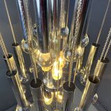 Vintage chromed cascading chandelier, 1970s