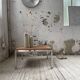 Table basse noyer et chrome moderniste