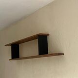 Stained wooden shelf