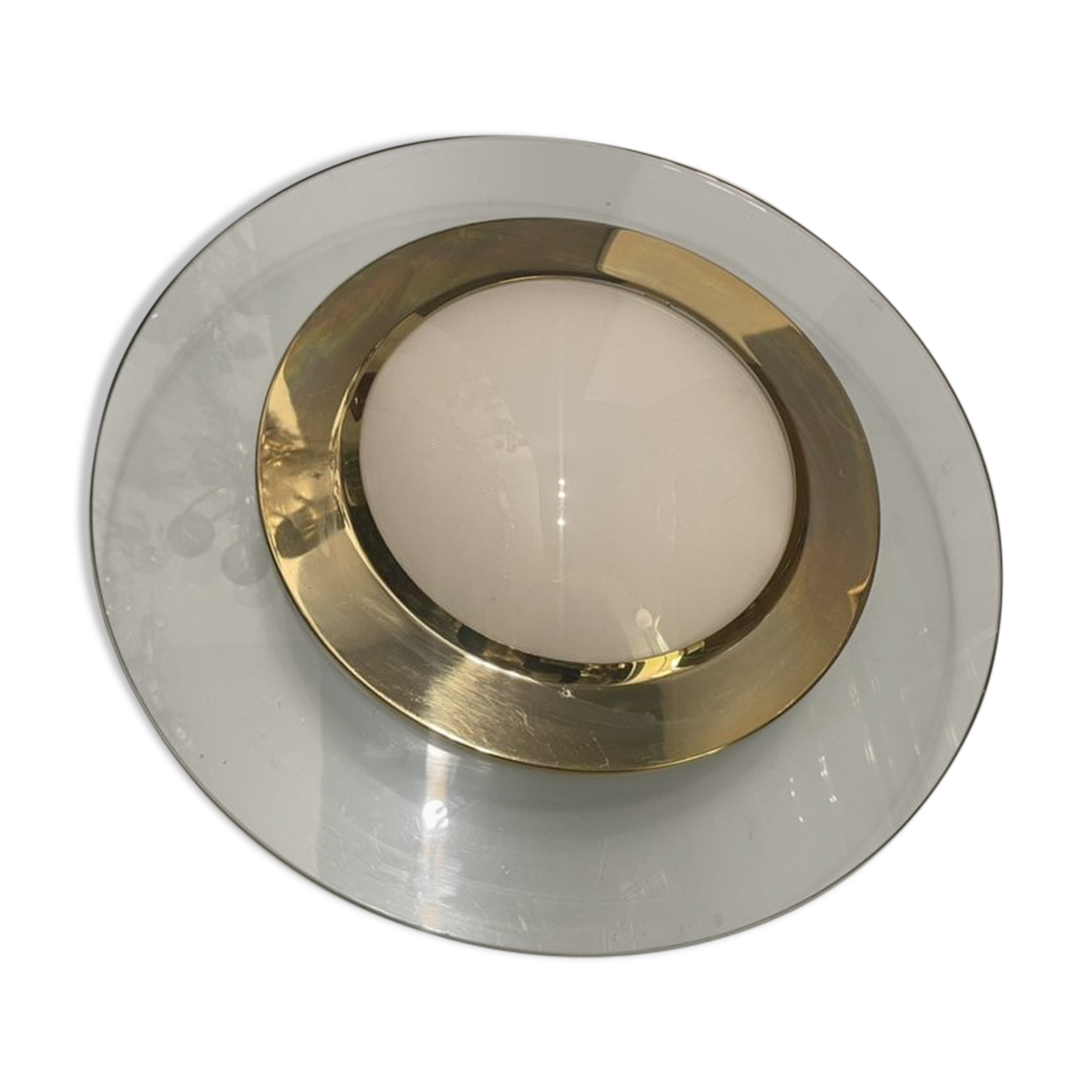 Glass brass flushmount