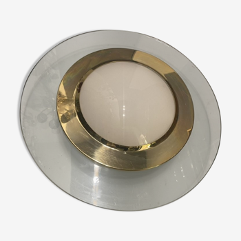 Glass brass flushmount