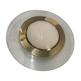 Glass brass flushmount