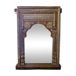 Miroir indien en bois 105x93cm