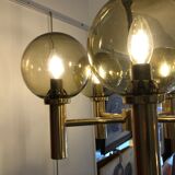 5-globe smoked brass chandelier