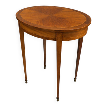 Oval guéridon Louis XVI — Sun marquetry — 19th century