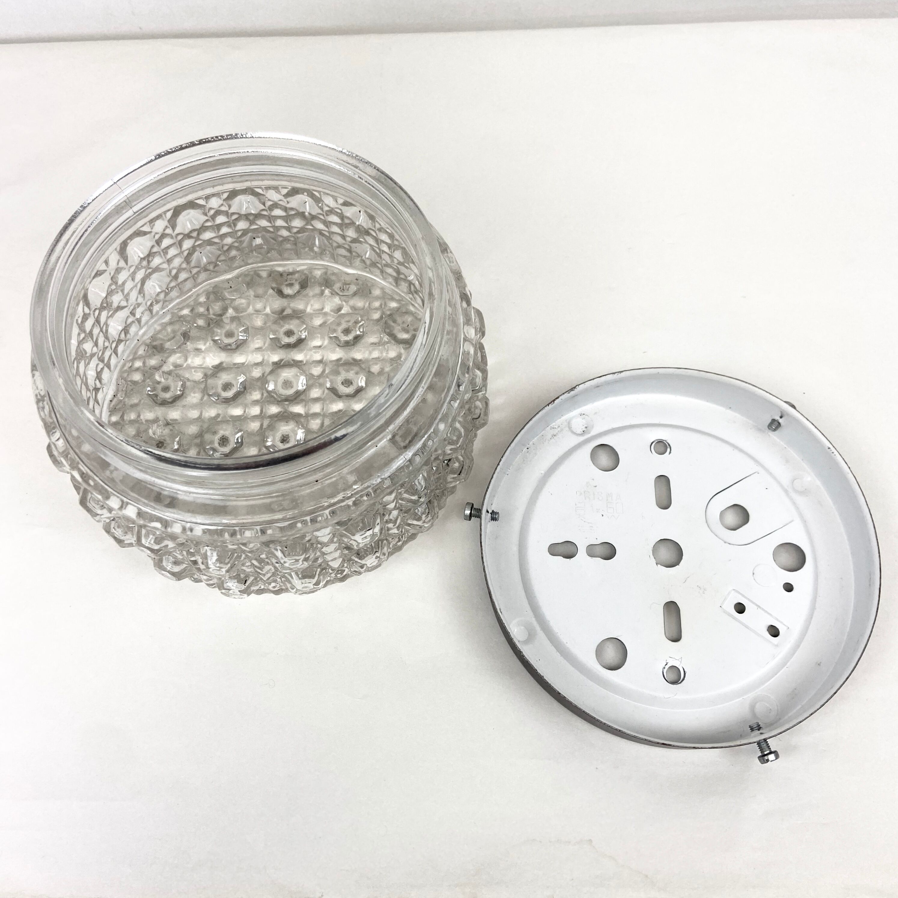 Ceiling lamp or wall lamp in holophanous glass - Ø 16 cm