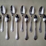 Set of 12 Art Deco Style Silver Metal Coffee Spoons