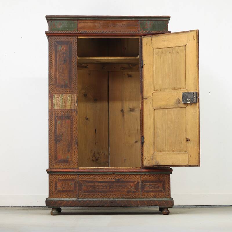 Cabinet de mariée peint d'art populaire 1816
