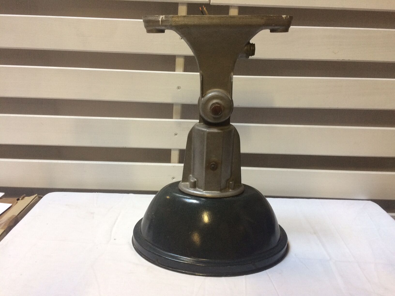 Suspension industrielle ovale vintage émaillée gris anthracite