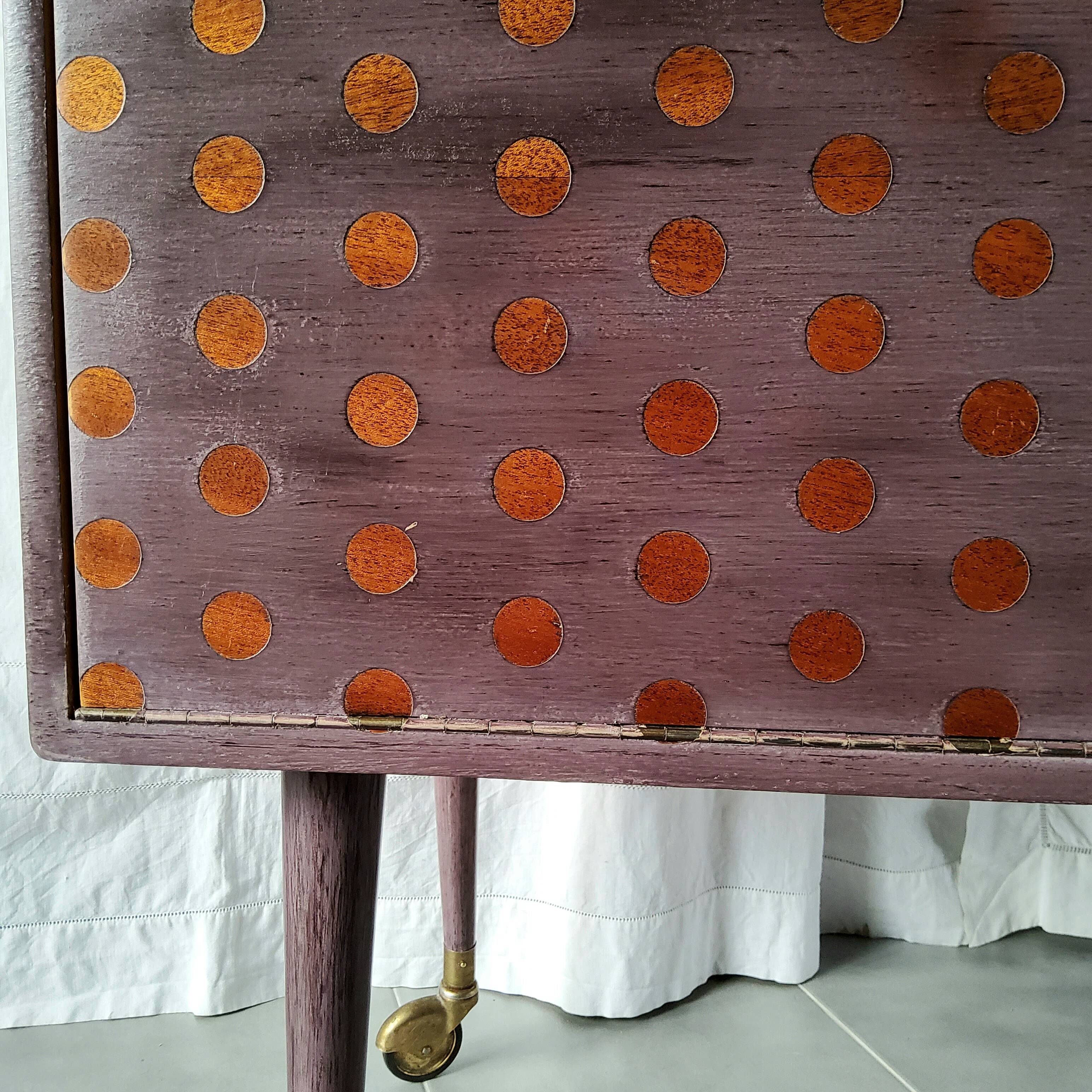 Vintage bar cabinet on casters