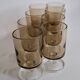 Set of 8 vintage Luminarc smoked stemmed glasses – 70s