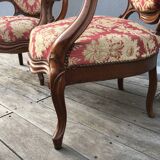Pair of napoleon III armchairs, 19th century