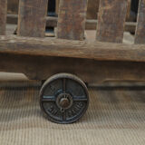 Former factory cart on metal and wood wheels 1950