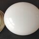 Ceiling lamp globe in white opaline and gold metal art deco style