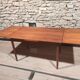 Table vintage scandinave en teck avec deux rallonges