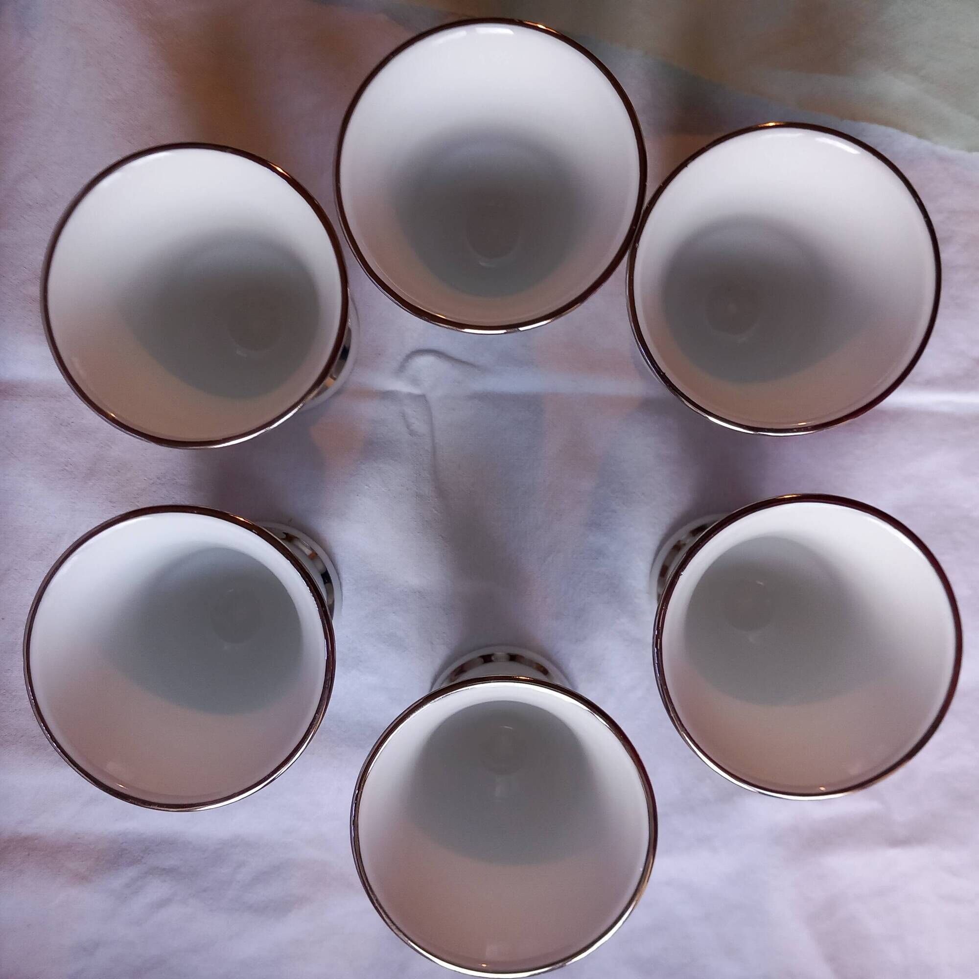 Lot of 6 small porcelain mazagrans FD Chauvigny