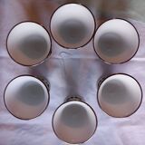Lot 6 petits mazagrans porcelaine FD Chauvigny