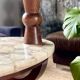 Coffee table in wood, marble and onyx.