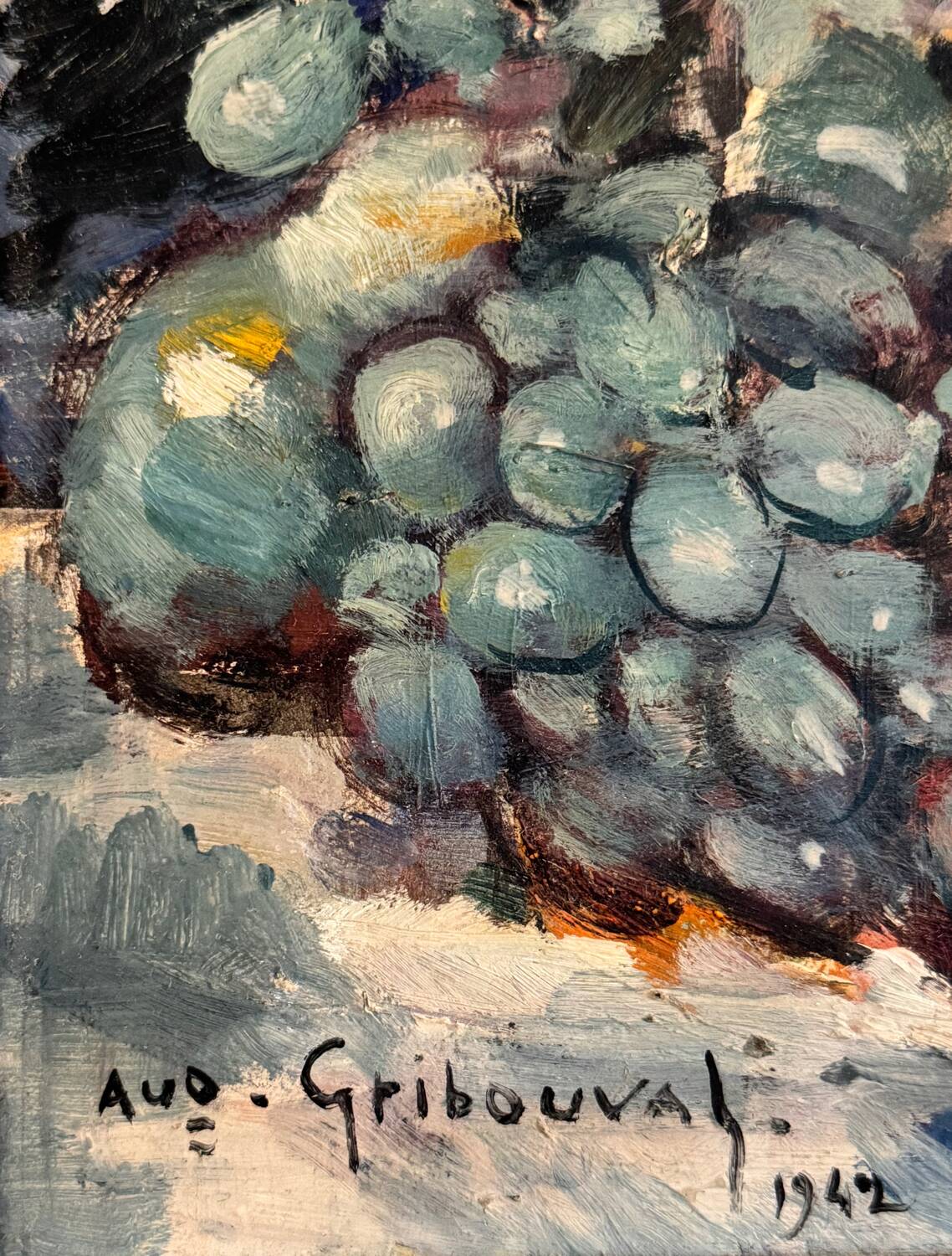 Still life painting signed Auguste Jean Gribouval (19th / 20th century)