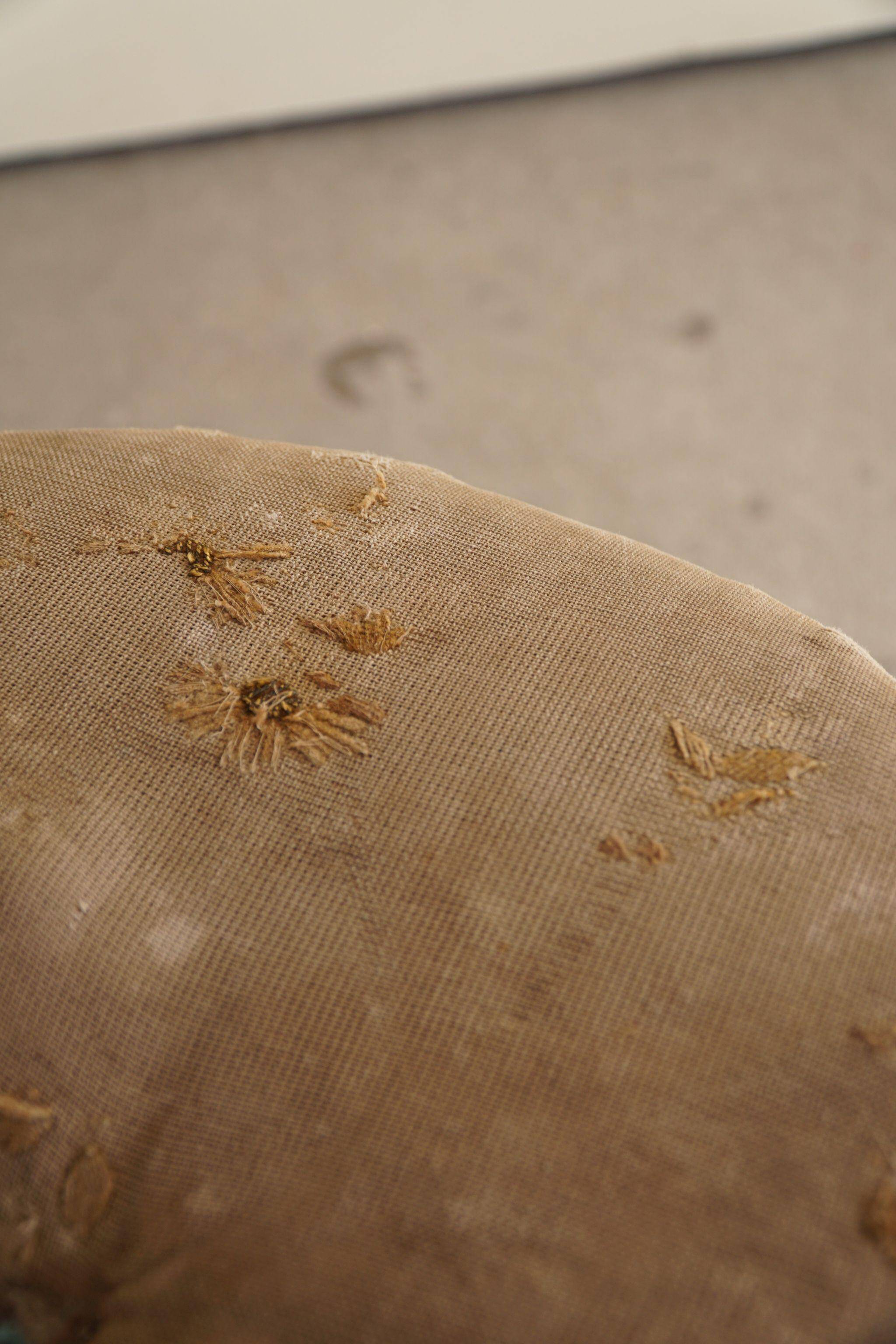 Antique round Gustavian stool, Swedish cabinetmaker, late 18th century.