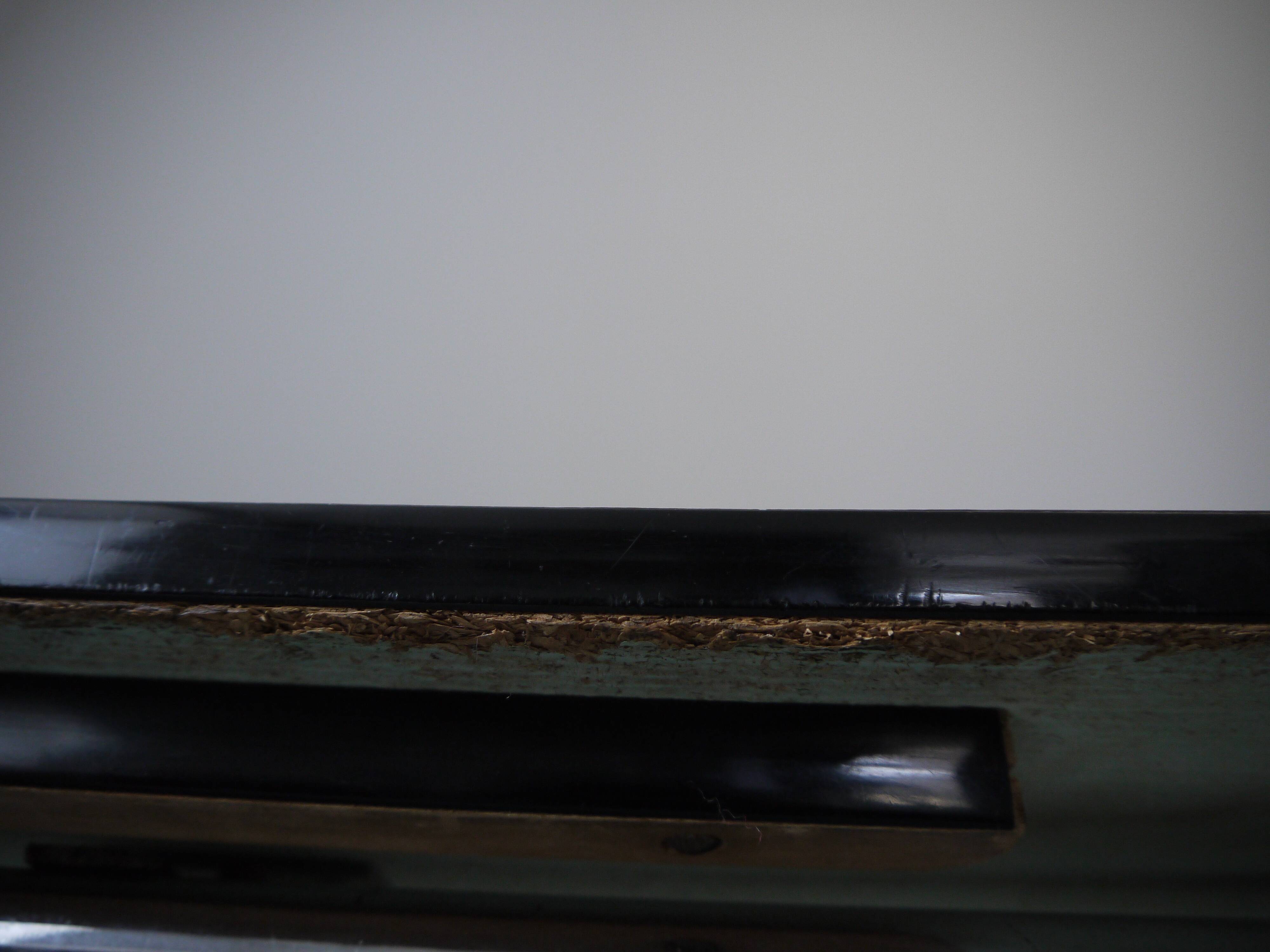 Black and white marbled formica table