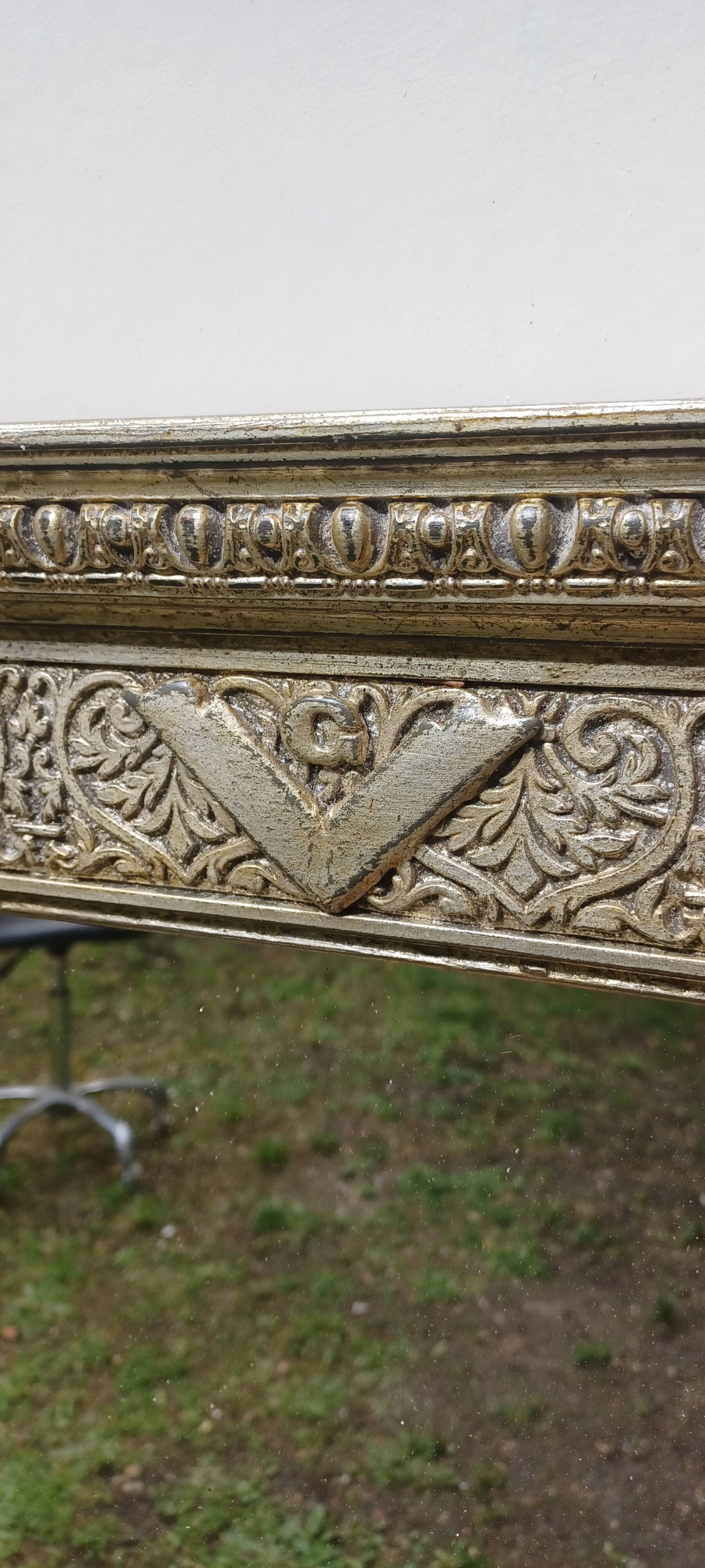 Miroir ou trumeau franc-macon argente fin 19 emé