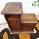 Asymmetrical brutalist furniture in solid elm