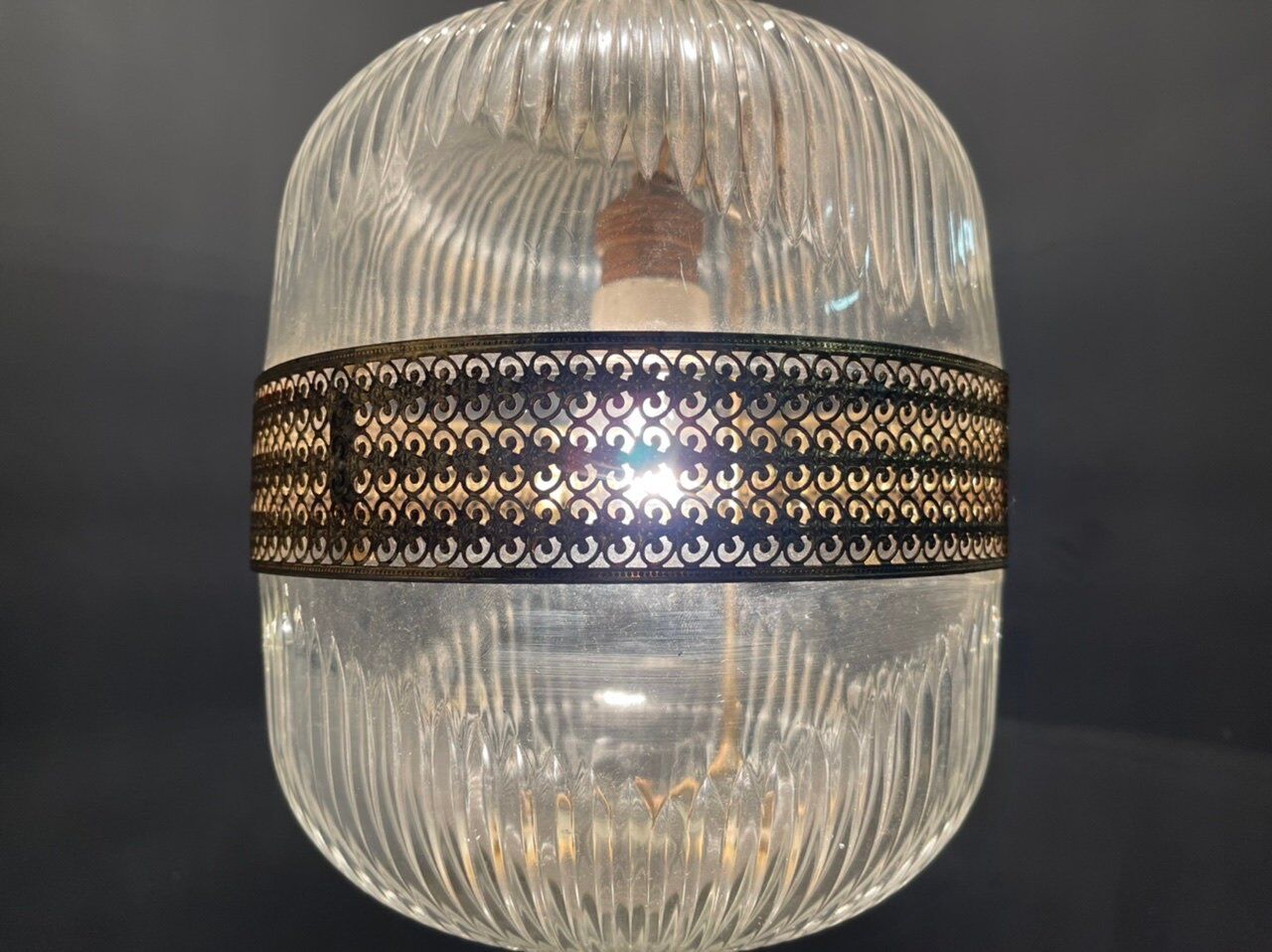 Vintage italian glass light pendant lamps, set of 2