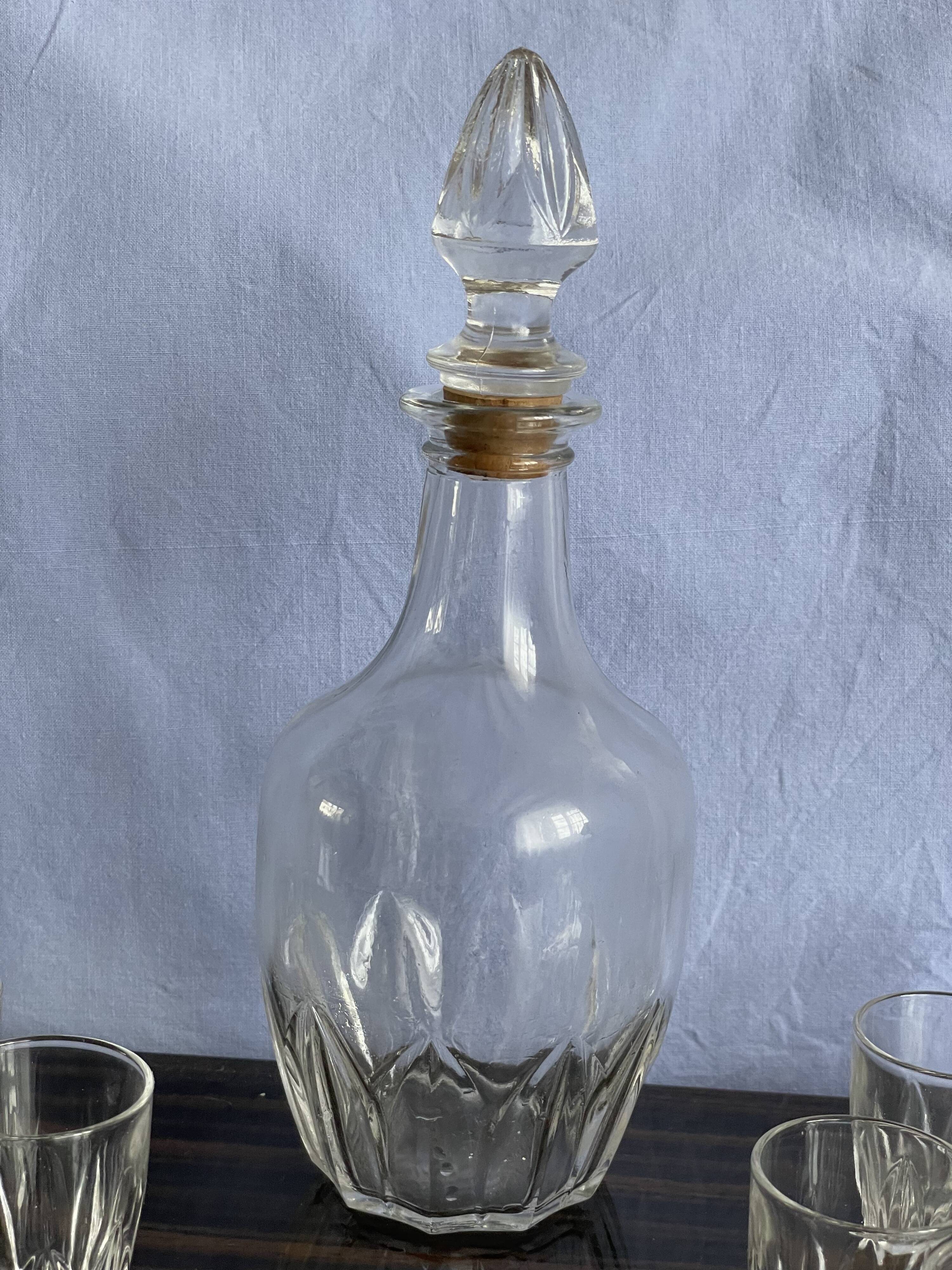 Service à liqueur monaco vintage ancien en verre