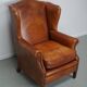 Fauteuil vintage hollandais en cuir cognac
