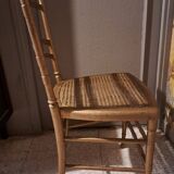 Napoleon III style chair known as the Opera model in worked wood and cane on restored seat 1850