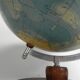 Paper mache globe on wooden base, 1960s