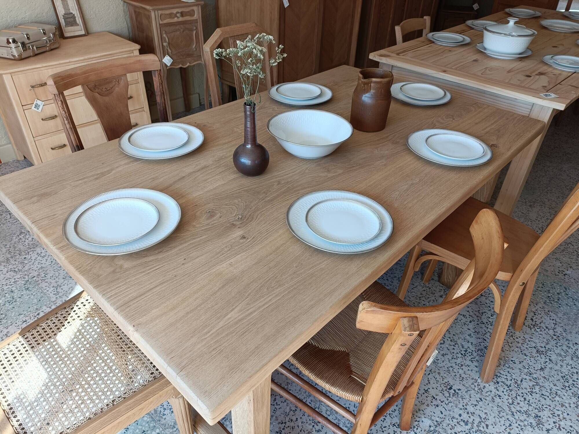 Renovated solid oak farmhouse table