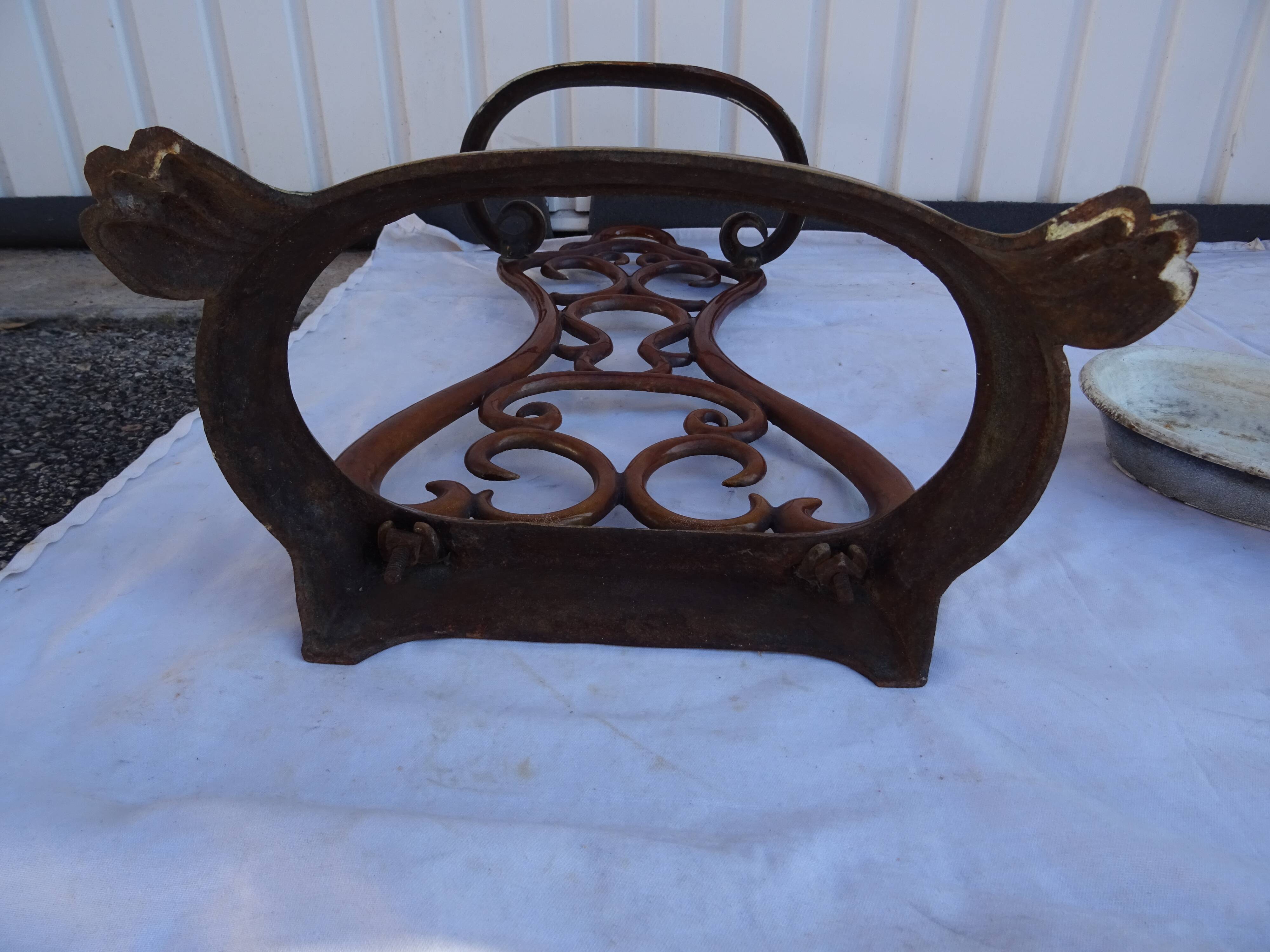 Audemar Guyon bistro enameled cast iron umbrella stand in Dole Jura France