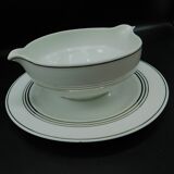 Saucière Charles Ahrenfeldt art déco blanc et argent