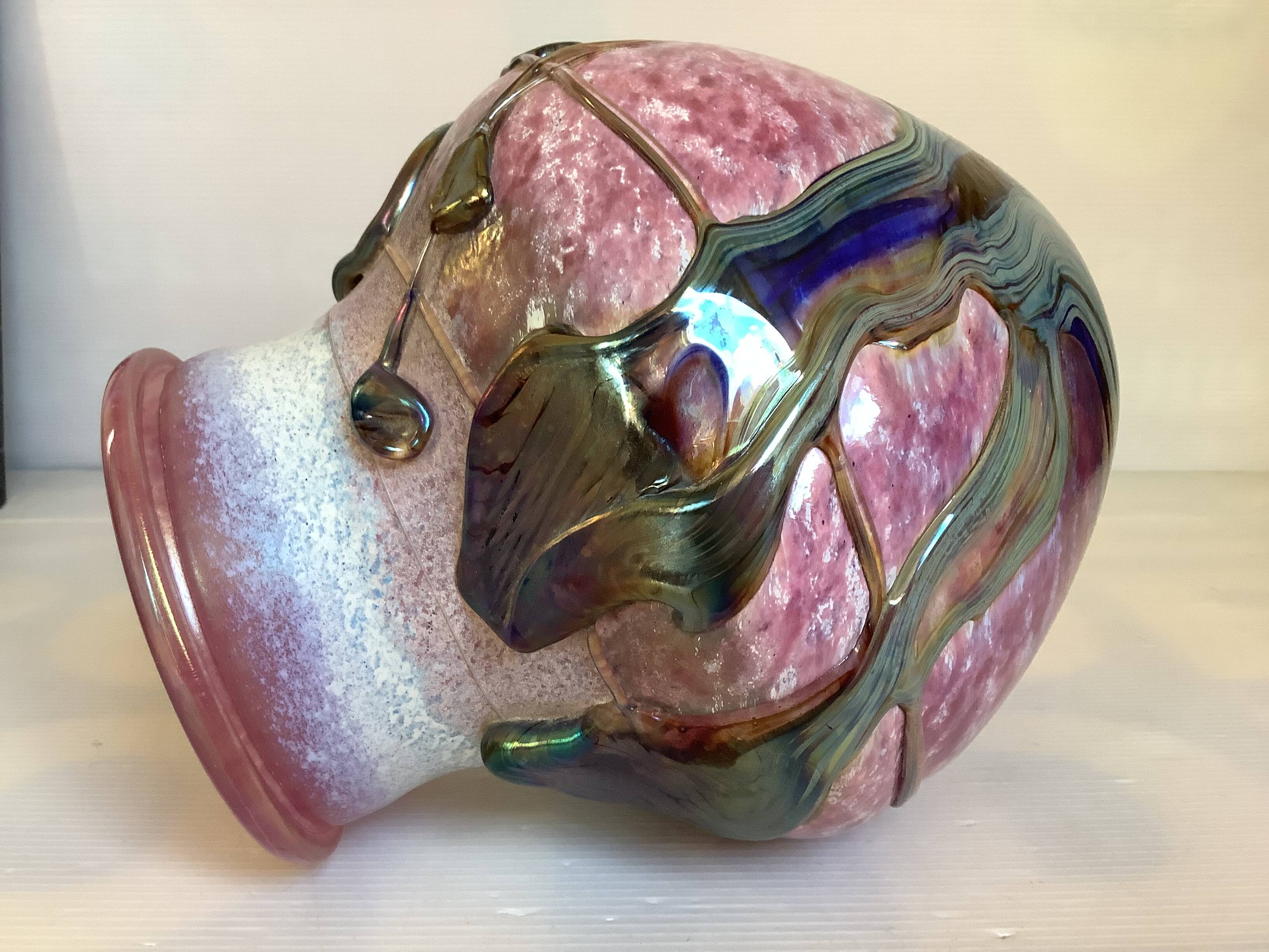 Blown crystal vase Novaro Jean Claude
