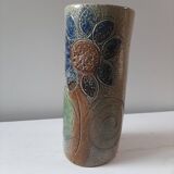 Jean Claude Monange stoneware scroll vase