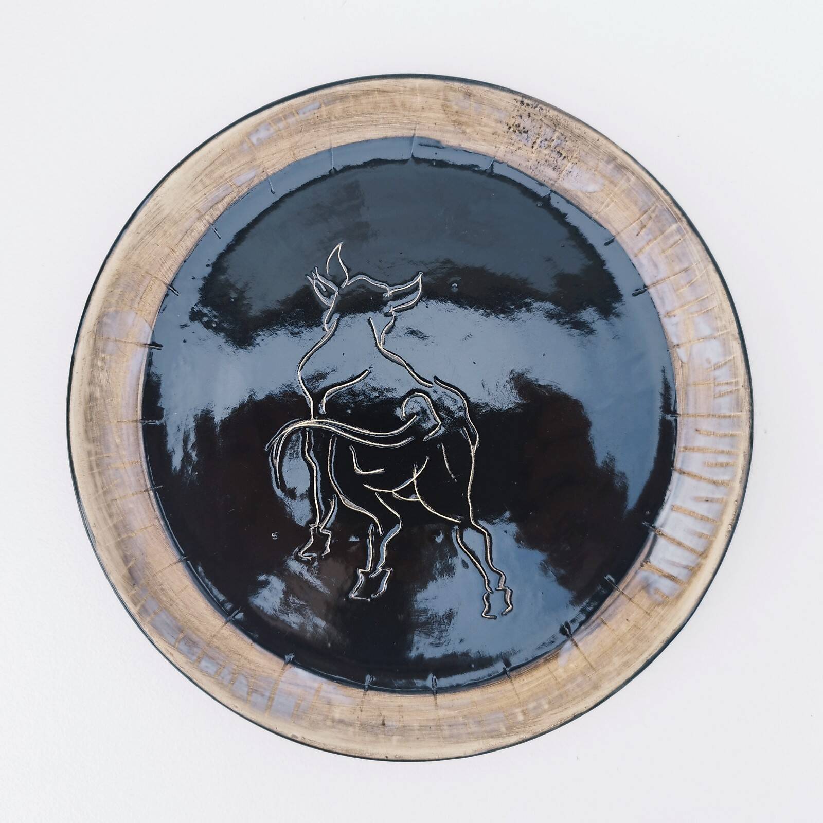 decorative plate vintage bull decor