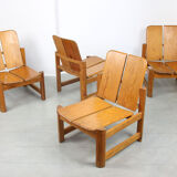 Vintage scandinavian pine lounge chair