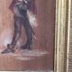 Antique Oil Wood Panel Framed Musketeer Signed 19th Century