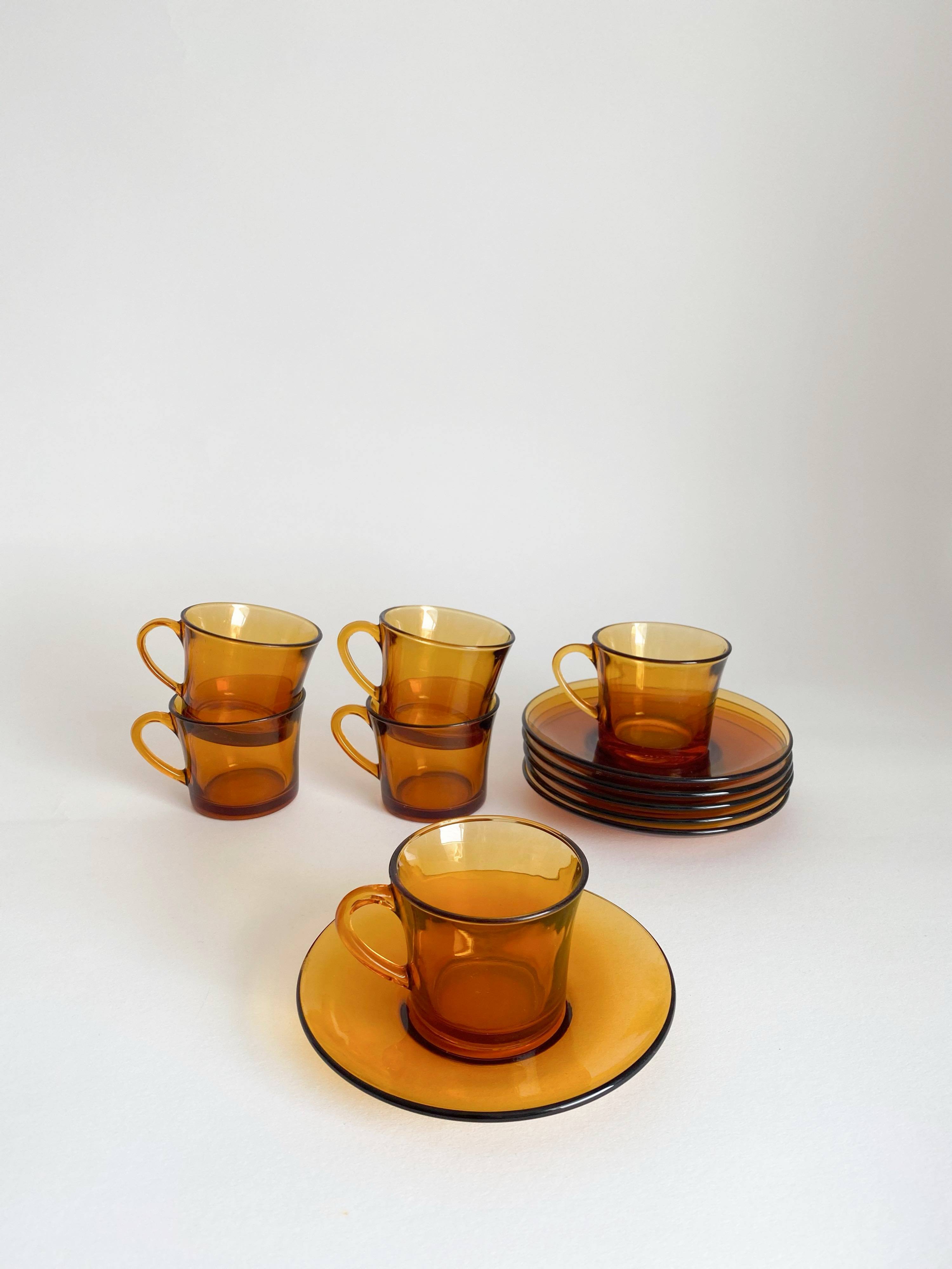 Service café 6 personnes vereco ambre