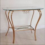 Console – table basse – laiton et verre