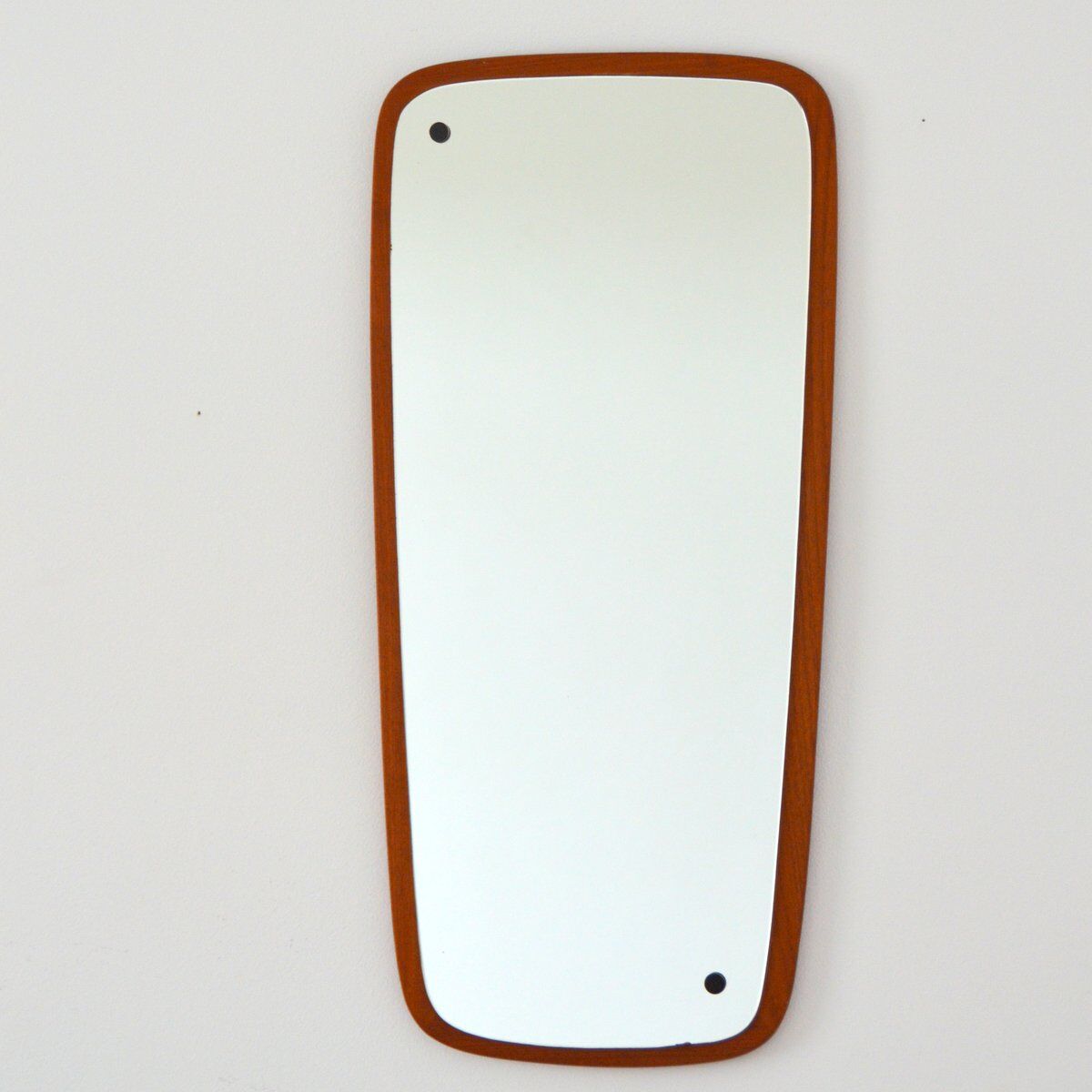 Scandinavian free-form teak mirror 1960s