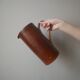 Ceramic pitcher vase with handle Scandinavian country decoration handcrafted vintage sandstone