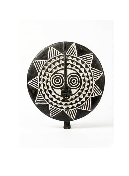 Tribal solar mask Bwa Ø40 — the eye of the zenith