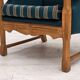 1970s, Danish highback armchair, furniture wool, solid oak wood.