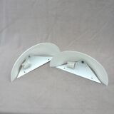 2 opal glass half bell sconces