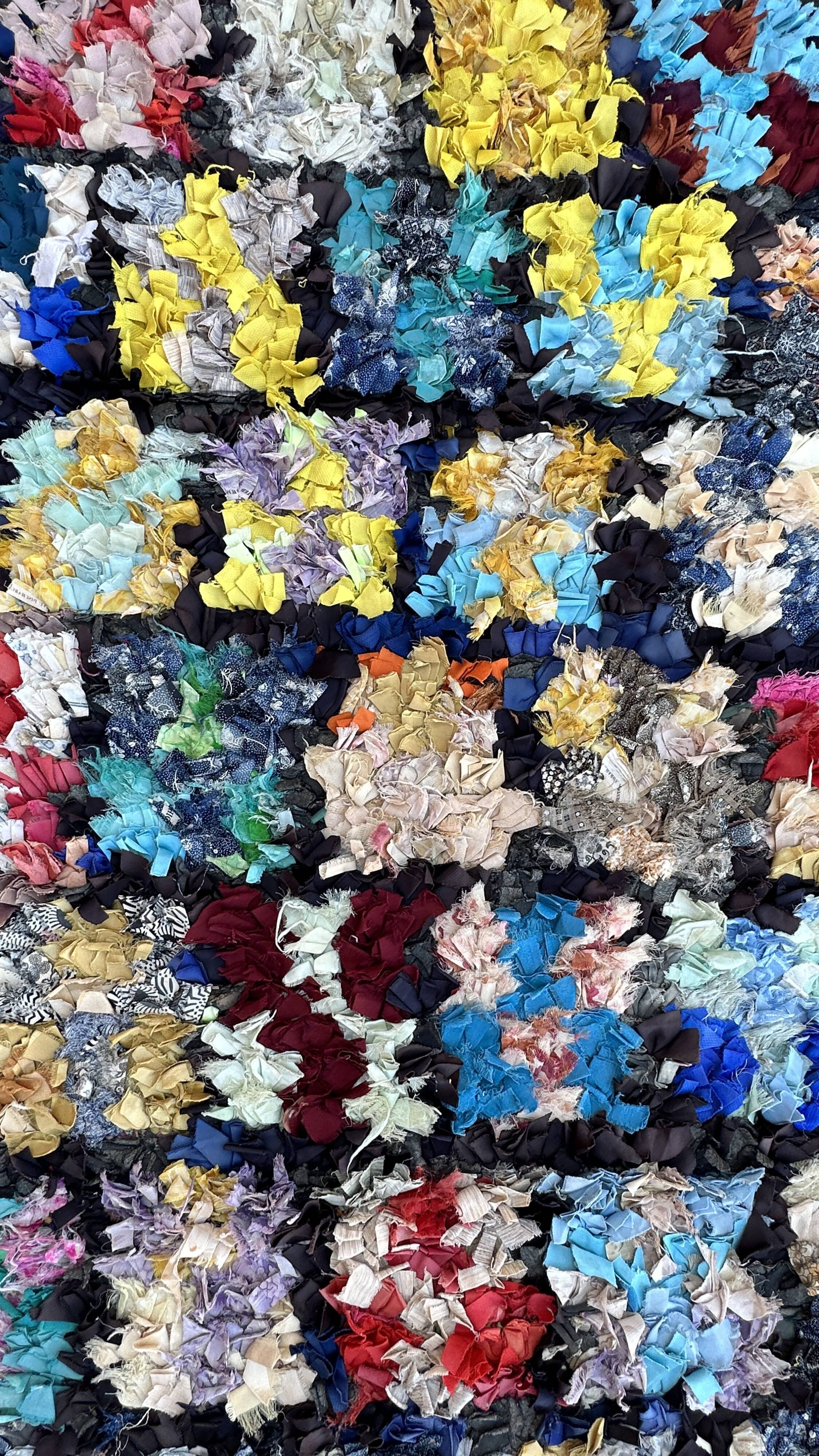 Moroccan carpet Boucherouite colored - 92 x 241 cm