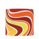 Lampshade Red Wave H30 D30 - vintage fabric